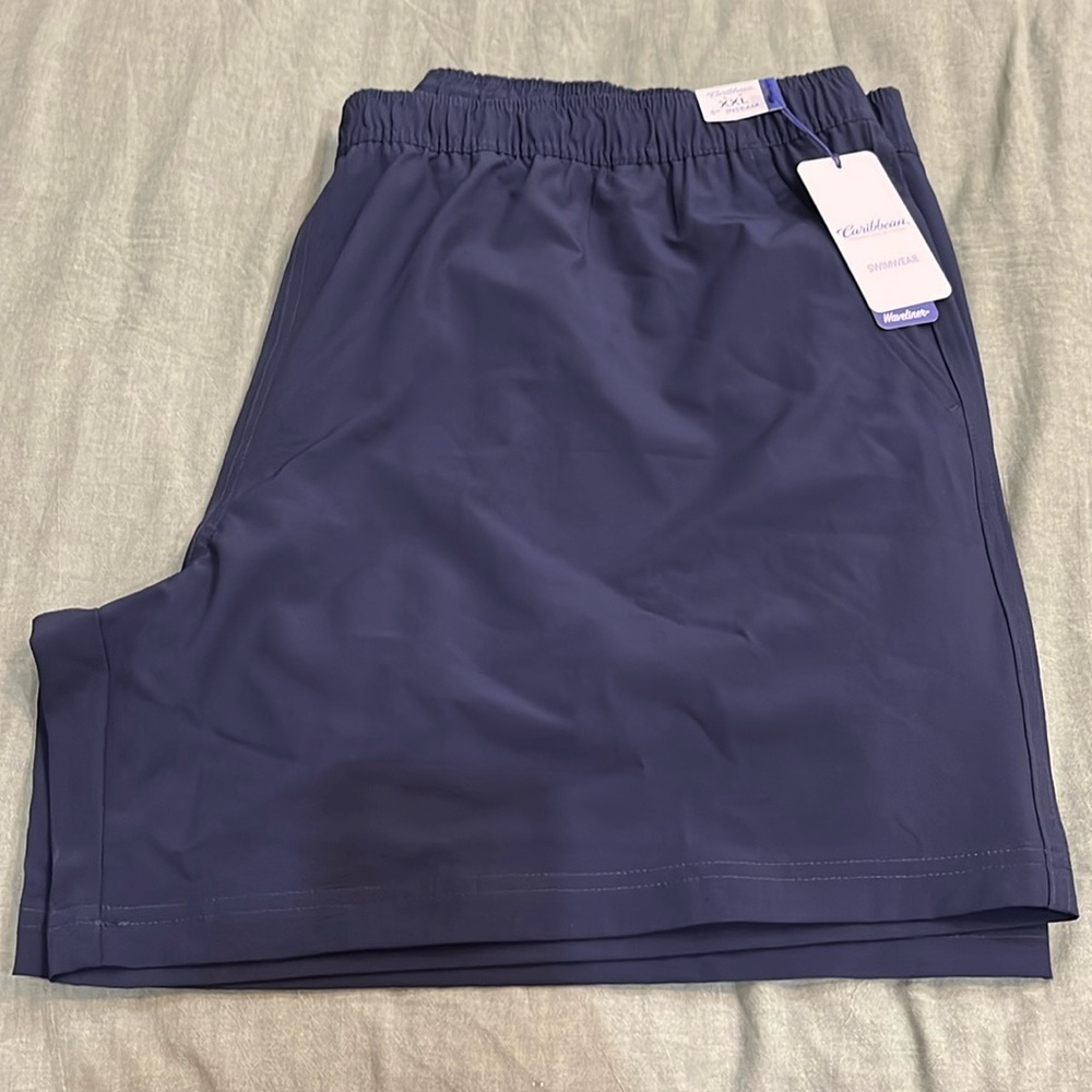 Navy Caribbean swim trunks